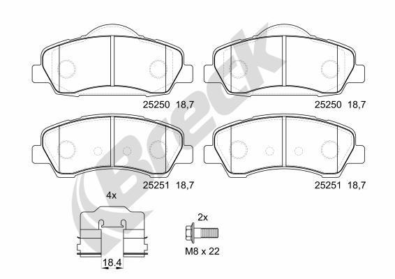 Set placute frana,frana disc 25250 00 701 00 BRECK